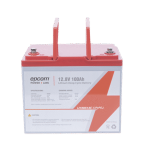 Batería de Litio Ciclo Profundo, 12.8 Vcc 100Ah (LiFePO4 de Celdas Cilíndricas) , Solar, Marina, Máximo 100 A de Descarga