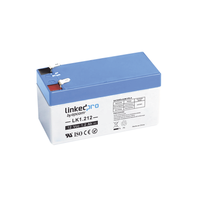 Batería 12 V / 1.2 Ah / UL / 5 Años vida útil promedio / Para uso en equipo electrónico /Alarmas de Intrusión / Incendio/ Control de acceso / Video Vigilancia / Terminales F1 ( Incluye adaptador F2 )