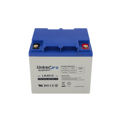 Batería 12 V / 40 Ah / UL / Tecnología AGM / Para uso en equipo electrónico, Alarmas de Intrusión / Incendio/ Control de acceso / Video Vigilancia / Terminales T2
