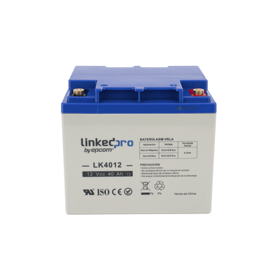 Batería 12 V / 40 Ah / UL / Tecnología AGM / Para uso en equipo electrónico, Alarmas de Intrusión / Incendio/ Control de acceso / Video Vigilancia / Terminales T2