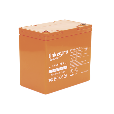 Batería 12 V / 55 Ah / UL / Tecnología AGM-VRLA / Vida útil promedio de 5 años / Retardo a la flama / Para uso en equipo electrónico, Alarmas de Intrusión / Incendio/ Control de acceso / Video Vigilancia / Termina Batería 12 V / 55 Ah / UL / Tecnología AGM-VRLA / Vida útil promedio de 5 años / Retardo a la flama / Para uso en equipo electrónico, Alarmas de Intrusión / Incendio/ Control de acceso / Video Vigilancia / Termina