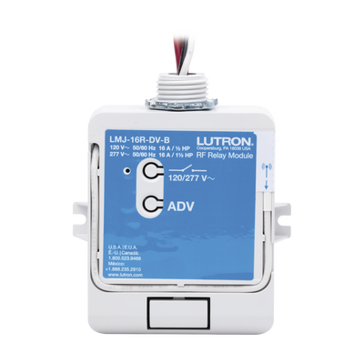 (RadioRA2) Relay control de iluminación, carga 16A, 120/277V, compatible con RadioRA2, RA2Select y RR3. (RadioRA2) Relay control de iluminación, carga 16A, 120/277V, compatible con RadioRA2, RA2Select y RR3.