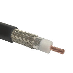 Cable Coaxial 50 Ohm, tipo RG-8 Ultra Flexible, Cobre Trenzado de Núcleo, Cinta de Aluminio y Malla de Cobre Estañado para el Blindaje, Velocidad de Propagación de 83%, Polietileno.
