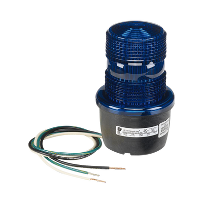 Luz de advertencia LED serie Streamline, 120 Vca, montaje tipo t, azul