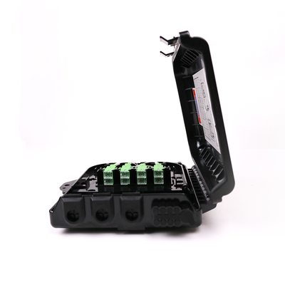 Cierre de Empalme para 24 fusiones de fibra óptica, Interior/Exterior, 3 Entradas para Cable Ø 6-12mm, con 8 acopladores SC/APC y splitter 1x8 SC/APC Incluido, IP65