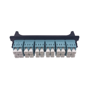 Placa acopladora para Distribuidor de Fibra Óptica LP-ODF-8024, incluye 12 acopladores LC Duplex Para fibra Multimodo