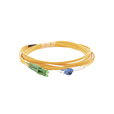 Jumper de Fibra Óptica Monomodo 9/125 LC/UPC-LC/APC, OFNR (Riser), 2.0 mm, Dúplex, amarillo, 3 metros