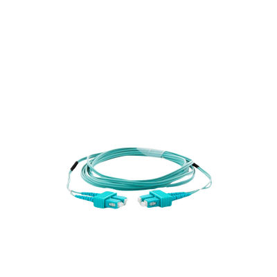 Jumper de Fibra Óptica Multimodo OM3 50/125 SC-SC OFNR (Riser), 2.0 mm, Dúplex, Aqua, 3 metros