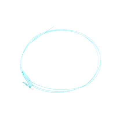 Pigtail de Fibra Óptica Simplex LC, PVC, OM4 50/125, Aqua, 1 metro Pigtail de Fibra Óptica Simplex LC, PVC, OM4 50/125, Aqua, 1 metro