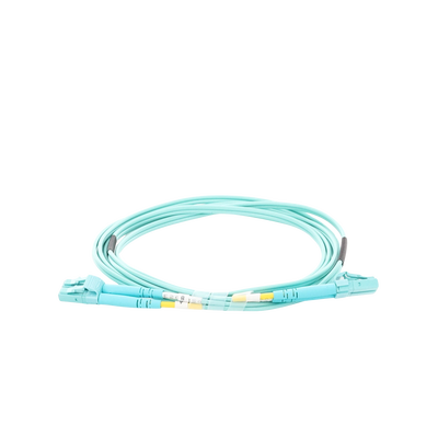 Jumper de Fibra Óptica Multimodo OM4 50/125 LC-LC OFNR (Riser), 2.0 mm, Dúplex, Aqua, 2 metros
