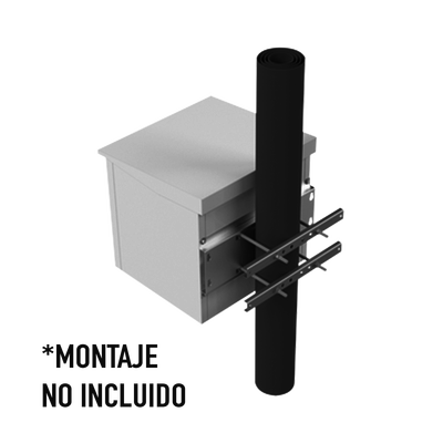 Gabinete de Exterior con Rack de 19" de 9UR con Ventiladores y Termostato, Se envía el Gabinete armado, (Montaje a poste o torre se vende por separado).