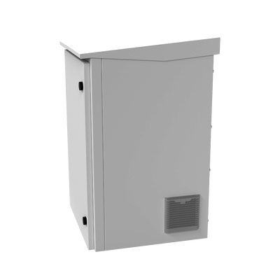 Gabinete de Exterior con Rack de 19" de 16U con Ventiladores y Termostato, Se envía el Gabinete Armado. (Montaje a poste o torre se vende por separado).