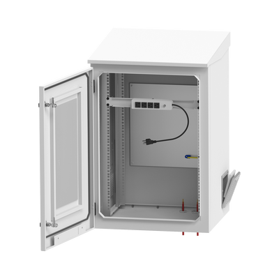 Gabinete de Exterior con Rack de 19" de 24U con Ventiladores y Termostato, Se envía el Gabinete Armado (Montaje a poste o torre se vende por separado).