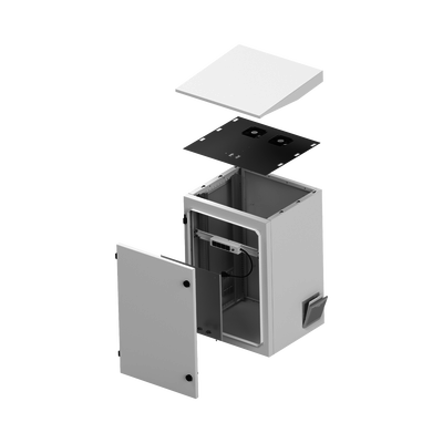 Gabinete de Exterior con Rack de 19" de 24U con Ventiladores y Termostato, Se envía el Gabinete Armado (Montaje a poste o torre se vende por separado).