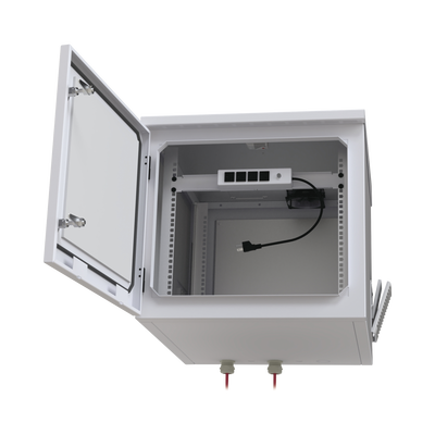 Gabinete PROFUNDO hasta 705 mm de profundidad, de Exterior de 9UR con Ventiladores y Termostato, Se envía el Gabinete Armado, (Montaje a poste o torre se vende por separado). Gabinete PROFUNDO hasta 705 mm de profundidad, de Exterior de 9UR con Ventiladores y Termostato, Se envía el Gabinete Armado, (Montaje a poste o torre se vende por separado).