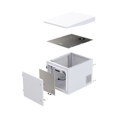 Gabinete PROFUNDO hasta 705 mm de profundidad, de Exterior de 9UR con Ventiladores y Termostato, Se envía el Gabinete Armado, (Montaje a poste o torre se vende por separado). Gabinete PROFUNDO hasta 705 mm de profundidad, de Exterior de 9UR con Ventiladores y Termostato, Se envía el Gabinete Armado, (Montaje a poste o torre se vende por separado).