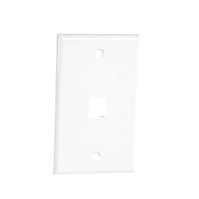Placa de pared de 1 puerto, Keystone, Color Blanco