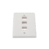Placa de pared de 3 puertos, Keystone, Color Blanco