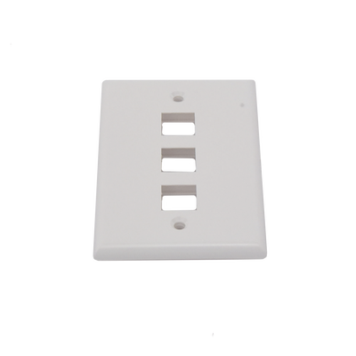 Placa de pared de 3 puertos, Keystone, Color Blanco