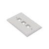 Placa de pared de 3 puertos, Keystone, Color Blanco
