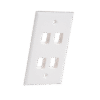 Placa de pared de 4 puertos, Keystone, Color Blanco