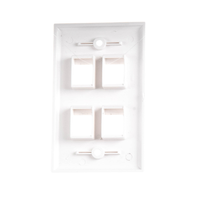 Placa de pared de 4 puertos, Keystone, Color Blanco