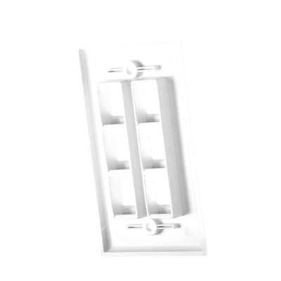 Placa de pared de 6 puertos, Keystone, Color Blanco Placa de pared de 6 puertos, Keystone, Color Blanco