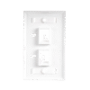 Placa de pared de 2 puertos, Keystone, con espacio para etiqueta, Color Blanco Placa de pared de 2 puertos, Keystone, con espacio para etiqueta, Color Blanco