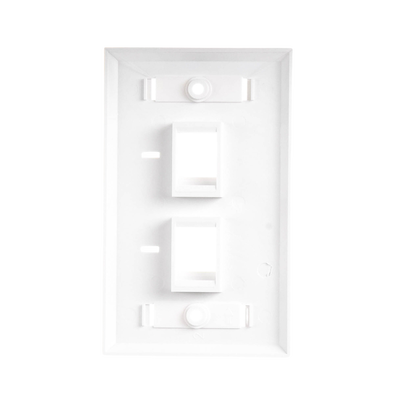 Placa de pared de 2 puertos, Keystone, con espacio para etiqueta, Color Blanco Placa de pared de 2 puertos, Keystone, con espacio para etiqueta, Color Blanco
