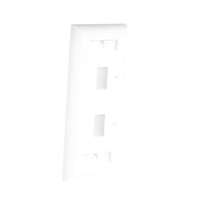 Placa de pared de 2 puertos, Keystone, con espacio para etiqueta, Color Blanco Placa de pared de 2 puertos, Keystone, con espacio para etiqueta, Color Blanco