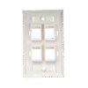 Placa de pared de 4 puertos, Keystone, con espacio para etiqueta, Color blanco