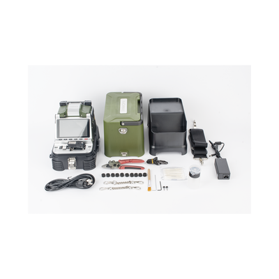 Fusionadora de Fibra Óptica MultiModo y MonoModo / 6 motores / Alineación por Núcleo / OPM + VFL / Cleaver Eléctrico de un Solo Paso / Capacitación Remota Gratuita