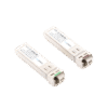 Transceptores Ópticos Industriales Bidireccionales SFP+ (Mini-Gbic) / Monomodo 1270 & 1330 nm / 10 Gbps / 10GBASE / Conector LC/UPC Simplex / DDM / Hasta 20 km / 2 Piezas