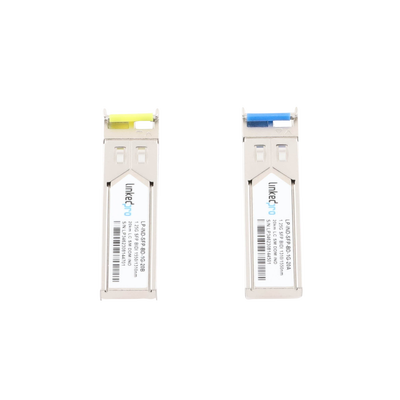 Transceptores Ópticos Industriales Bidireccionales SFP (Mini-Gbic) / Monomodo 1310 & 1550 nm / 1.25 Gbps / 1000BASE-BX / Conector LC/UPC Simplex / DDM / Hasta 20 km / 2 Piezas Transceptores Ópticos Industriales Bidireccionales SFP (Mini-Gbic) / Monomodo 1310 & 1550 nm / 1.25 Gbps / 1000BASE-BX / Conector LC/UPC Simplex / DDM / Hasta 20 km / 2 Piezas
