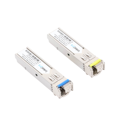 Transceptores Ópticos Industriales Bidireccionales SFP (Mini-Gbic) / Monomodo 1310 & 1550 nm / 1.25 Gbps / 1000BASE-BX / Conector LC/UPC Simplex / DDM / Hasta 20 km / 2 Piezas Transceptores Ópticos Industriales Bidireccionales SFP (Mini-Gbic) / Monomodo 1310 & 1550 nm / 1.25 Gbps / 1000BASE-BX / Conector LC/UPC Simplex / DDM / Hasta 20 km / 2 Piezas