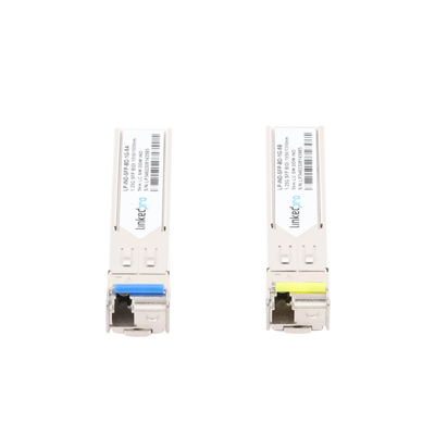 Transceptores Ópticos Industriales Bidireccionales SFP (Mini-Gbic) / Monomodo 1310 & 1550 nm / 1.25 Gbps / 1000BASE-BX / Conector LC/UPC Simplex / DDM / Hasta 5 km / 2 Piezas Transceptores Ópticos Industriales Bidireccionales SFP (Mini-Gbic) / Monomodo 1310 & 1550 nm / 1.25 Gbps / 1000BASE-BX / Conector LC/UPC Simplex / DDM / Hasta 5 km / 2 Piezas
