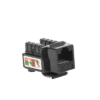 Módulo Jack Keystone Cat5e con terminación 110 (Punchdown) para faceplate - Color Negro