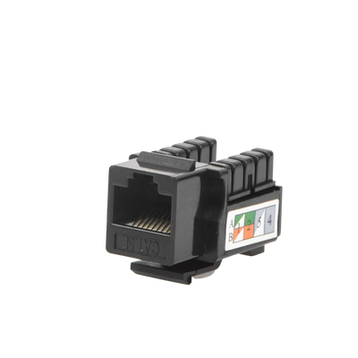 Módulo Jack Keystone Cat5e con terminación 110 (Punchdown) para faceplate - Color Negro