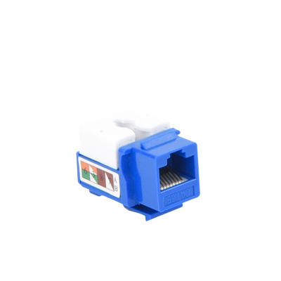 Módulo Jack Keystone Cat5e con terminación 110 (Punchdown) para faceplate - Color Azul Módulo Jack Keystone Cat5e con terminación 110 (Punchdown) para faceplate - Color Azul