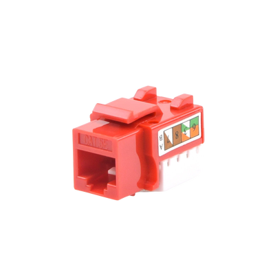 Módulo Jack Keystone Cat5e con terminación 110 (Punchdown) para faceplate - Color Rojo