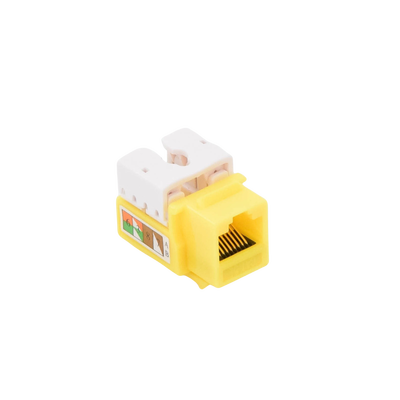 Módulo Jack Keystone Cat5e con terminación 110 (Punchdown) para faceplate - Color Amarillo