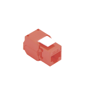 Módulo Jack Keystone Cat5e (toolless), con terminación en ángulo 180 º Color Rojo, Compatible con Faceplate y Patchpanel Linkedpro