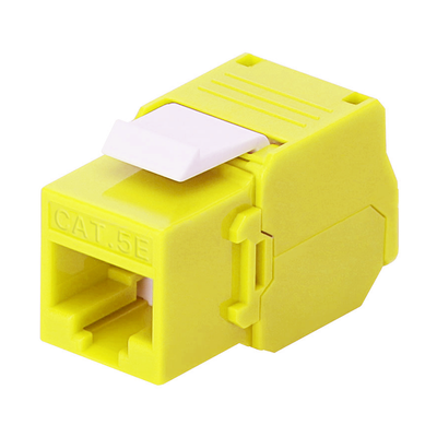 Módulo Jack Keystone Cat5e (toolless), con terminación en ángulo 180 º Color Amarillo, Compatible con Faceplate y Patchpanel Linkedpro Módulo Jack Keystone Cat5e (toolless), con terminación en ángulo 180 º Color Amarillo, Compatible con Faceplate y Patchpanel Linkedpro