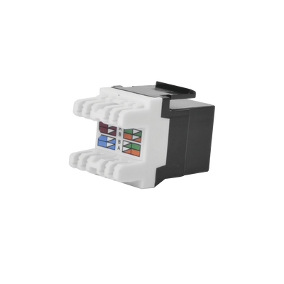 Módulo Jack Keystone Cat5e con terminación en ángulo 180 º Color Negro Módulo Jack Keystone Cat5e con terminación en ángulo 180 º Color Negro