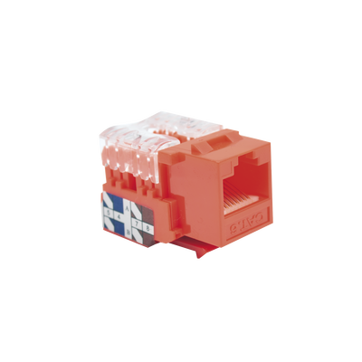 Módulo Jack Keystone Cat6 con terminación 110 (Punchdown) para faceplate - Color Rojo