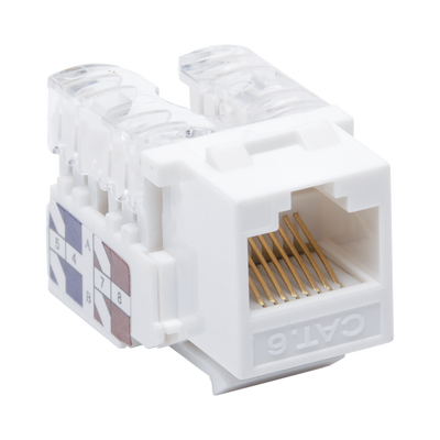 Módulo Jack Keystone Cat6 con terminación 110 (Punchdown) para faceplate - Color Blanco Módulo Jack Keystone Cat6 con terminación 110 (Punchdown) para faceplate - Color Blanco
