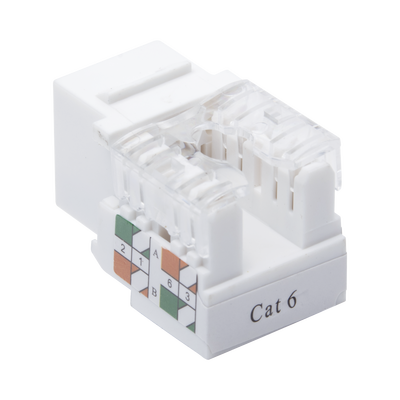 Módulo Jack Keystone Cat6 con terminación 110 (Punchdown) para faceplate - Color Blanco Módulo Jack Keystone Cat6 con terminación 110 (Punchdown) para faceplate - Color Blanco