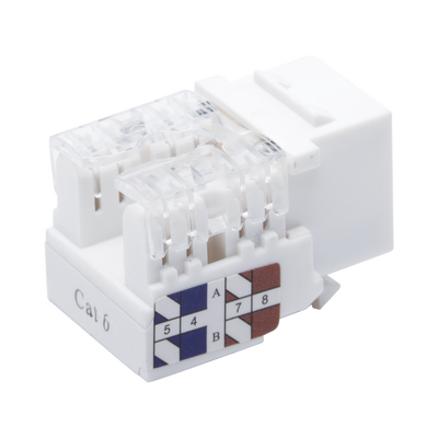 Módulo Jack Keystone Cat6 con terminación 110 (Punchdown) para faceplate - Color Blanco Módulo Jack Keystone Cat6 con terminación 110 (Punchdown) para faceplate - Color Blanco