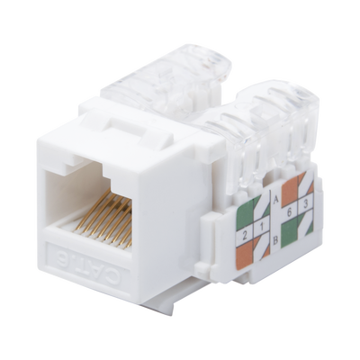 Módulo Jack Keystone Cat6 con terminación 110 (Punchdown) para faceplate - Color Blanco Módulo Jack Keystone Cat6 con terminación 110 (Punchdown) para faceplate - Color Blanco