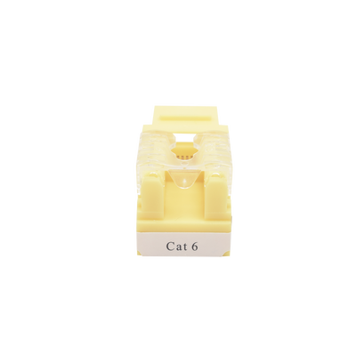 Módulo Jack Keystone Cat6 con terminación 110 (Punchdown) para faceplate - Color Amarillo